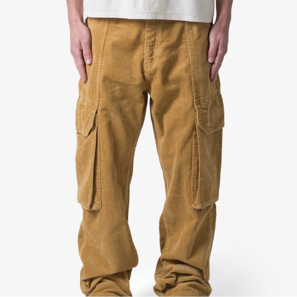 Men's Tan Corduroy Cargo Pants